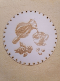 Preglejkové dno gravírované na opletanie 4mm Káva8 - Ø 28cm
