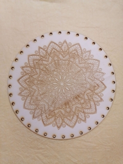 Preglejkové dno gravírované na opletanie 4mm Mandala4 - Ø 24cm