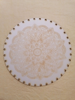 Preglejkové dno gravírované na opletanie 4mm Mandala7 - Ø 24cm