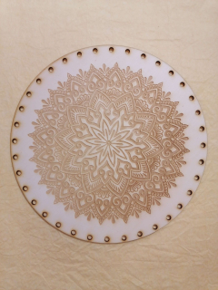 Preglejkové dno gravírované na opletanie 4mm Mandala8 - Ø 20cm
