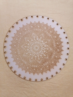Preglejkové dno gravírované na opletanie 4mm Mandala8 - Ø 28cm