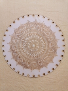 Preglejkové dno gravírované na opletanie 4mm Mandala9 - Ø 26cm