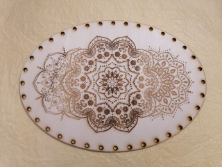 Preglejkové dno gravírované elipsa 4mm - 41x29cm Mandala3