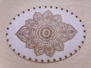 Preglejkové dno gravírované elipsa 4mm - 41x29cm Mandala8