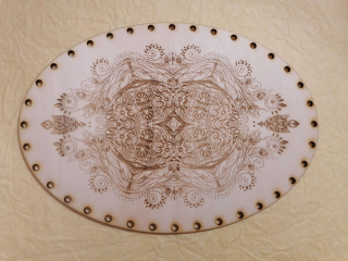 Preglejkové dno gravírované elipsa 4mm - 27x19cm Mandala4