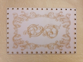 Preglejkové dno na opletanie gravírované obdĺžnik 4mm - 30x20cm Ornament1