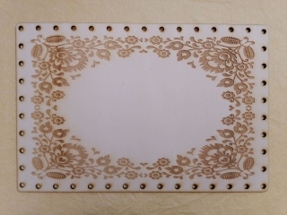 Preglejkové dno na opletanie gravírované obdĺžnik 4mm - 40x30cm Ľudový motív4