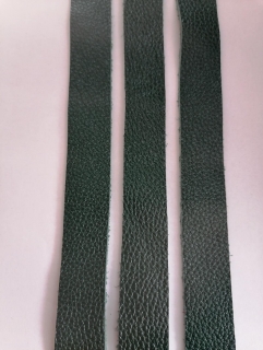 Kožený pás 2cm široký, dĺžka 30cm - smaragdovozelený