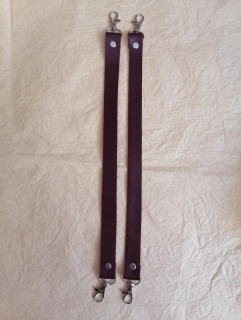 Kožená rúčka na kabelky 60cm vínová - niklová karabína