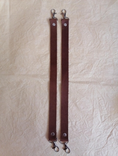 Kožená rúčka na kabelky 60cm hnedý melír - niklová karabína