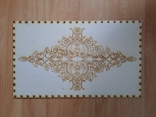 Preglejkové dno na opletanie gravírované obdĺžnik 5mm - 40x30cm Ľudový motív