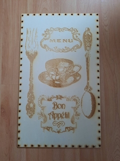 Preglejkové dno na opletanie gravírované obdĺžnik 5mm - 40x30cm Bon Apetit