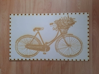 Preglejkové dno na opletanie gravírované obdĺžnik 5mm - 40x30cm Bicykel