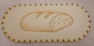 Preglejkový poklop na chlebník oválny Chleba 3mm - 33,5x14,5cm ( na úchytku)
