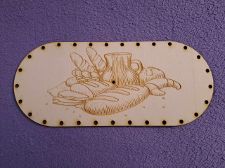 Preglejkový poklop na chlebník oválny 3mm - 30x13cm ( na úchytku) typ8