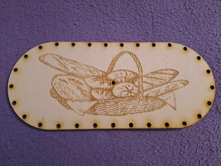 Preglejkový poklop na chlebník oválny 3mm - 30x13cm ( na úchytku) typ12