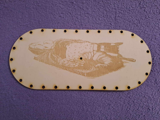 Preglejkový poklop na chlebník oválny 3mm  33,5x14,5cm ( na úchytku) typ č.8