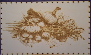 Preglejkové dno na opletanie gravírované obdĺžnik 4mm - 50x30cm Zelenina