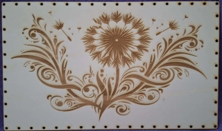 Preglejkové dno na opletanie gravírované obdĺžnik 4mm - 50x30cm Púpava