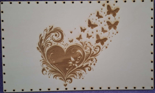 Preglejkové dno na opletanie gravírované obdĺžnik 4mm - 50x30cm Zátišie srdce