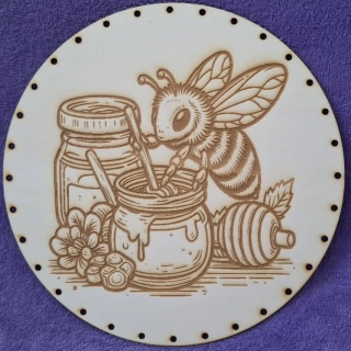 Preglejkové dno gravírované na opletanie 3mm Med 1- Ø 30cm