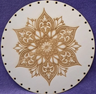 Preglejkové dno gravírované na opletanie 3mm Mandala27 - Ø 28cm