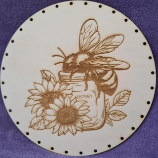 Preglejkové dno gravírované na opletanie 3mm Med - Ø 26cm