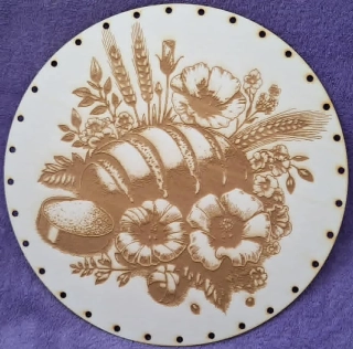 Preglejkové dno gravírované na opletanie 3mm Chlieb - Ø 26cm