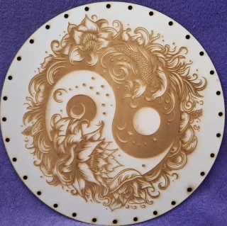 Preglejkové dno gravírované na opletanie 3mm Jin Jang8 - Ø 24cm