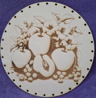 Preglejkové dno gravírované na opletanie 3mm Ovocie  - Ø 20cm