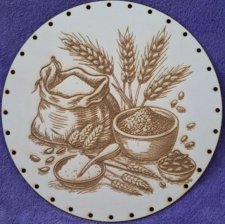 Preglejkové dno gravírované na opletanie 3mm Chlieb1 - Ø 22cm