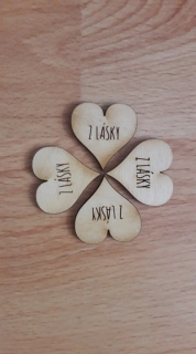 Drevený výrez srdce 3 cm - Z LÁSKY