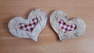 Výrez  Srdce z brezovej kôry 7,5 x 6cm