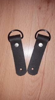 Kožený komponet na uchytenie uší na kabelky 8cm - tmavohnedý