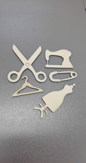 Drevený výrez krajčírsky set 5,5-12cm / 5ks