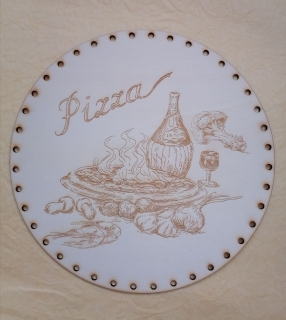 Preglejkové dno gravírované na opletanie 3mm Pizza - Ø 22cm