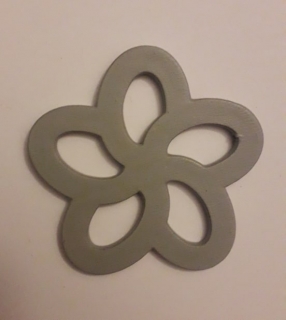 Drevený výrez - Kvet2  60x60x3mm - šedý