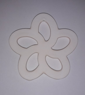 Drevený výrez - Kvet2  60x60x3mm - biely