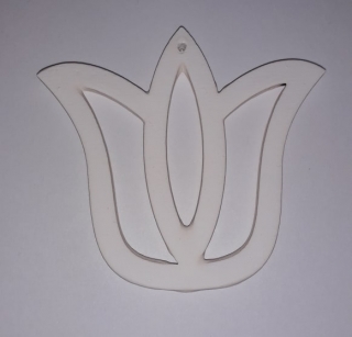 Drevený výrez - Tulipán 60x60x3mm - biely