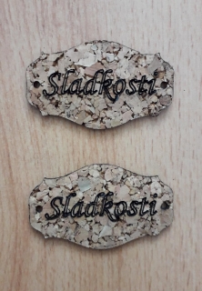 Korkový štítok 50 x 30mm - Sladkosti