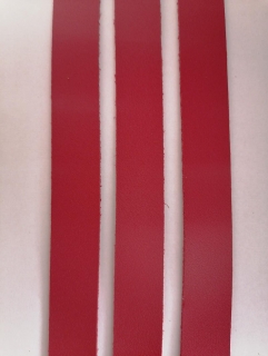 Kožený pás 2cm široký, dĺžka 30cm - červený