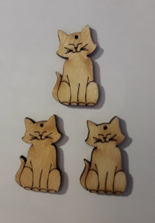 Drevený výrez - mačička - 30x18x3mm