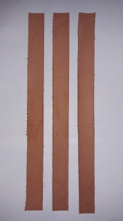 Kožený pás 2cm široký, dĺžka 30cm - svetlotehlový