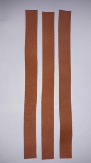 Kožený pás 2cm široký, dĺžka 30cm - tehlový