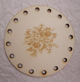 Preglejkové dno gravírované na opletanie Slnečnica 3mm - Ø 14cm
