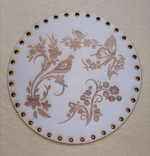 Preglejkové dno gravírované na opletanie Ornament 3mm - Ø 20cm