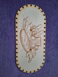 Preglejkový poklop na chlebník oválny 3mm typ č.1 - 33,5x14,5cm ( na úchytku)