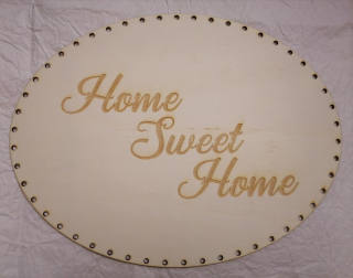 Preglejkové dno gravírované elipsa HOME 4mm - 33x25cm