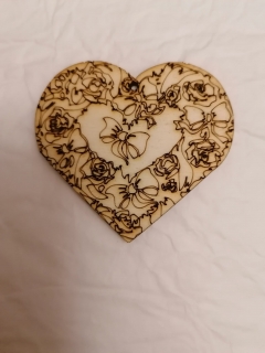 Drevený výrez - srdce4 - 6cm