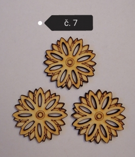 Drevený výrez - Kvet7  35x35x3mm